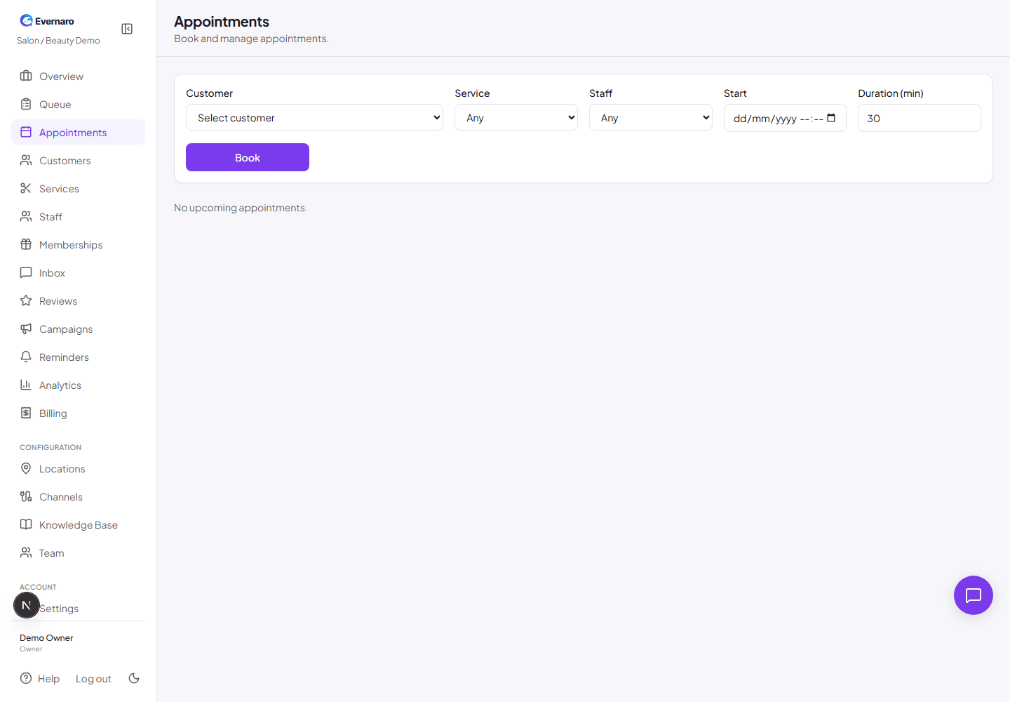 Create appointments