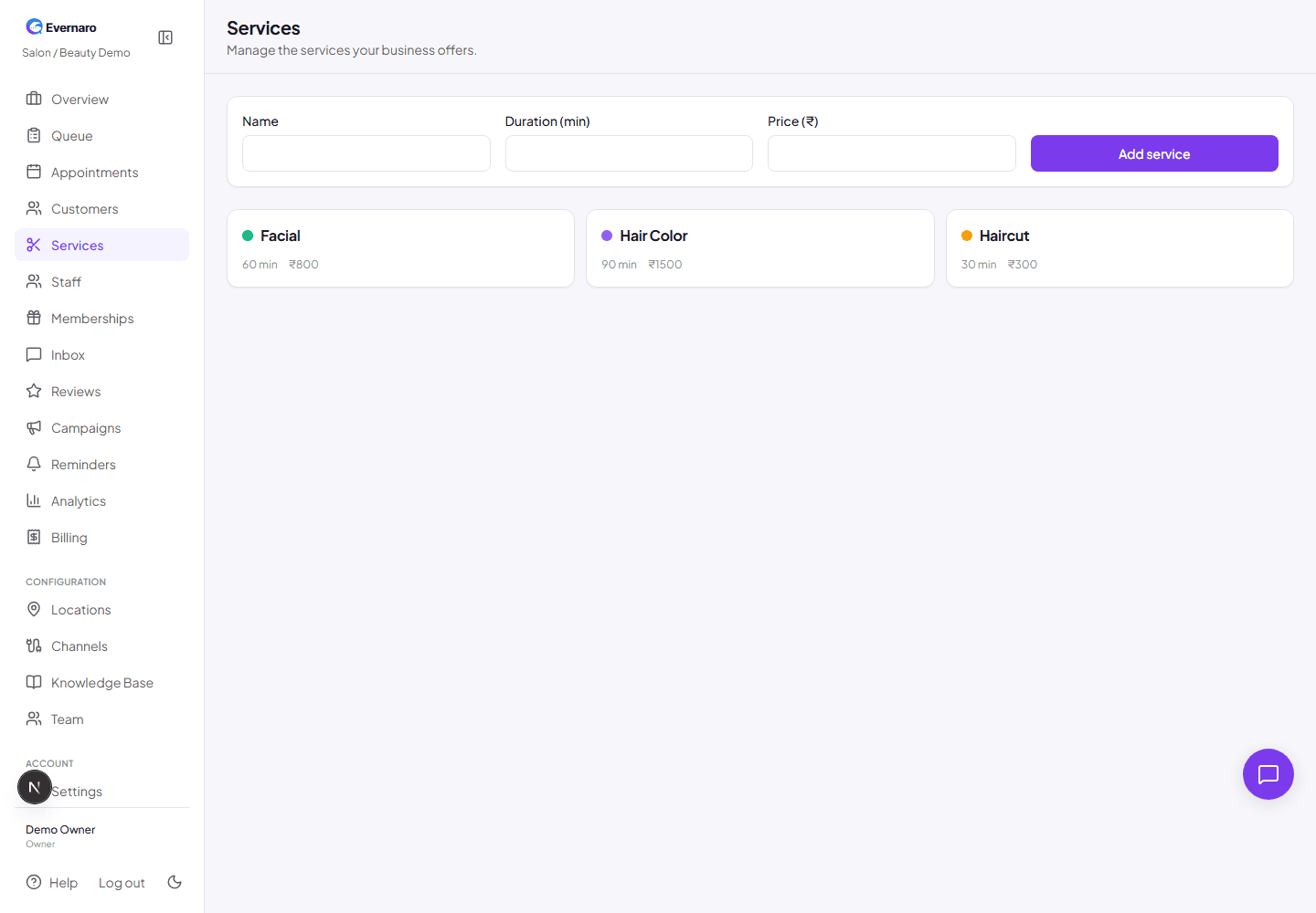 Create services