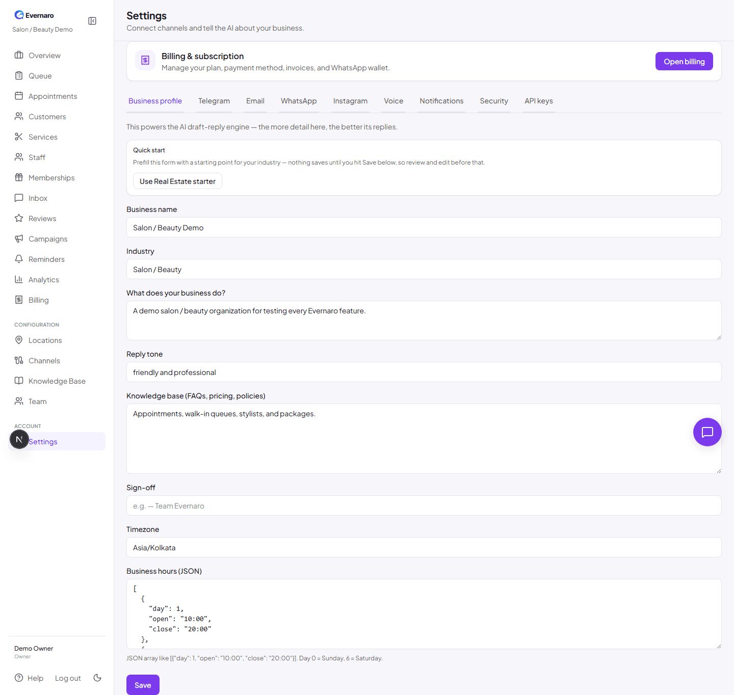 Business profile