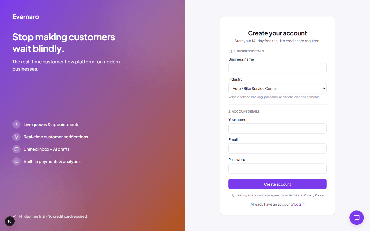 Create your account